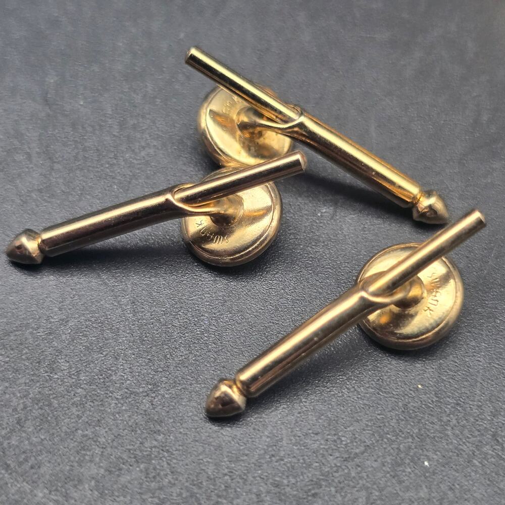 Swank Abalone Shell Cufflinks Shirt Studs Set Vintage - Picture 7 of 12